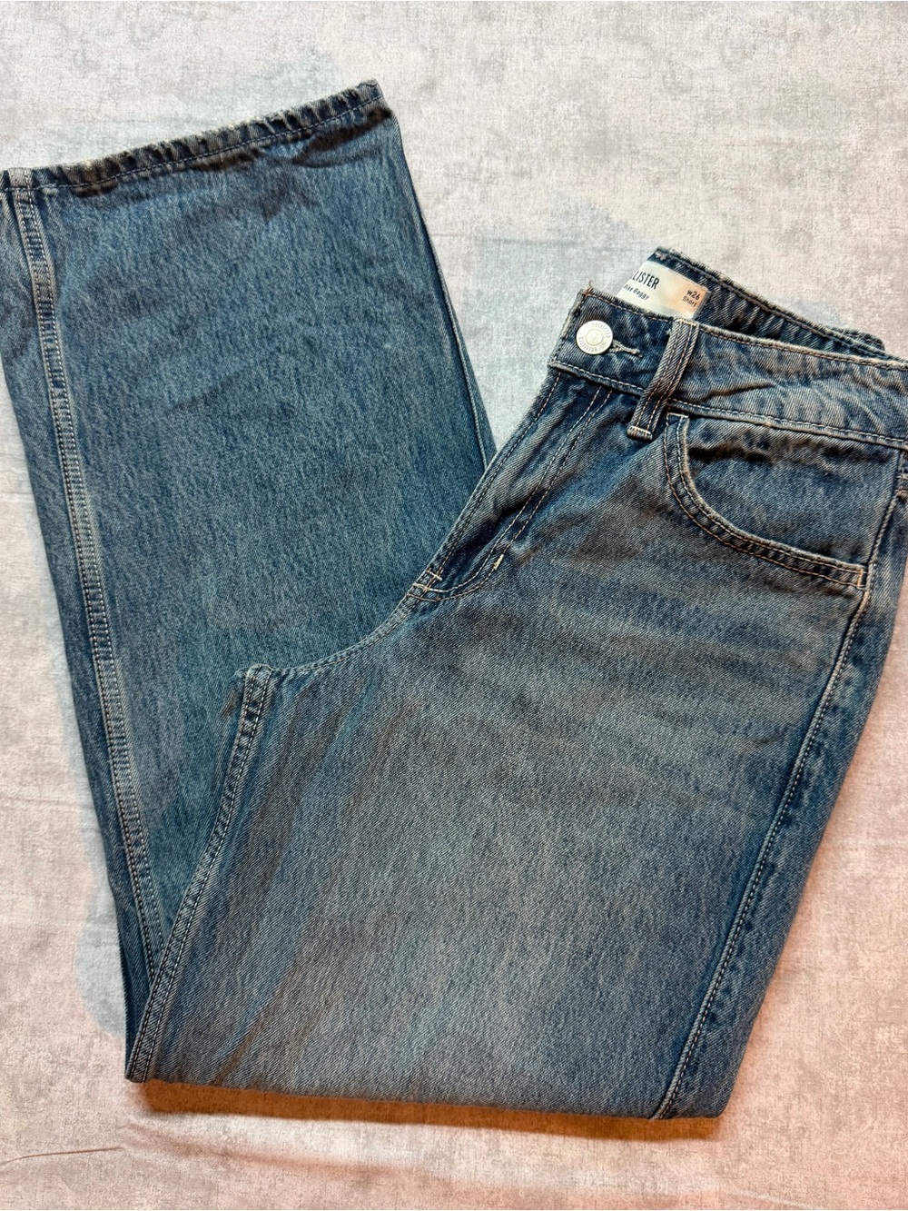 Hollister Women's High-Rise Baggy Wide-Leg Jeans Size 2 Regular Blue Medium